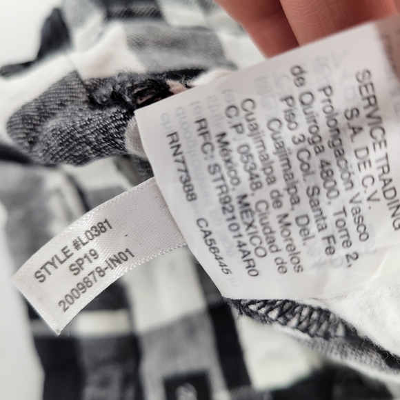 Madewell paper bag pants in gingham black and white 00 - Picture 7 of 7